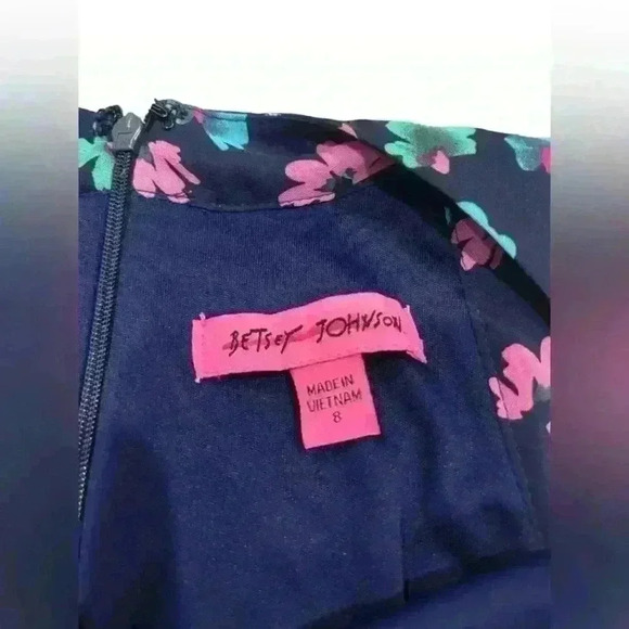 Betsey Johnson Trapeze Floral Print Flowy Midi Dress Sleeveless Swing Halter - Picture 5 of 9